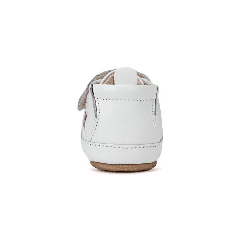Old Soles 0005R High Splash baby leather shoe in Snow and Burnt Red with splash design