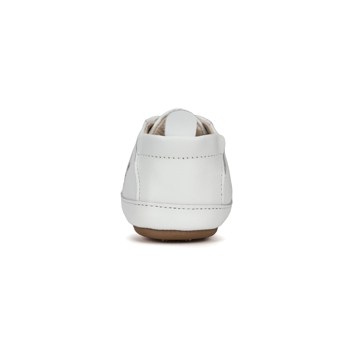 Old Soles 0024R Starey Bambini baby leather shoe in Snow and Silver with star detail