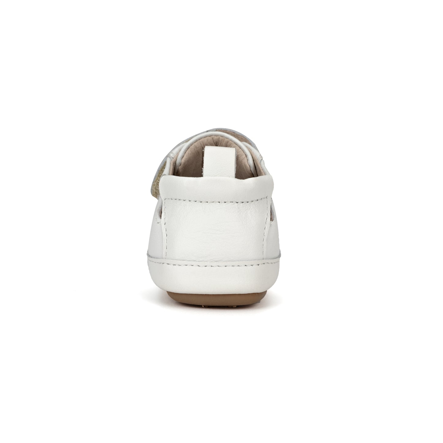 Old Soles 0077RT Bub Face baby leather shoe in Snow and Yellow with classic detail
