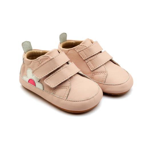 Old Soles 0107R Garden Baby baby leather shoe in Dalia with floral detail