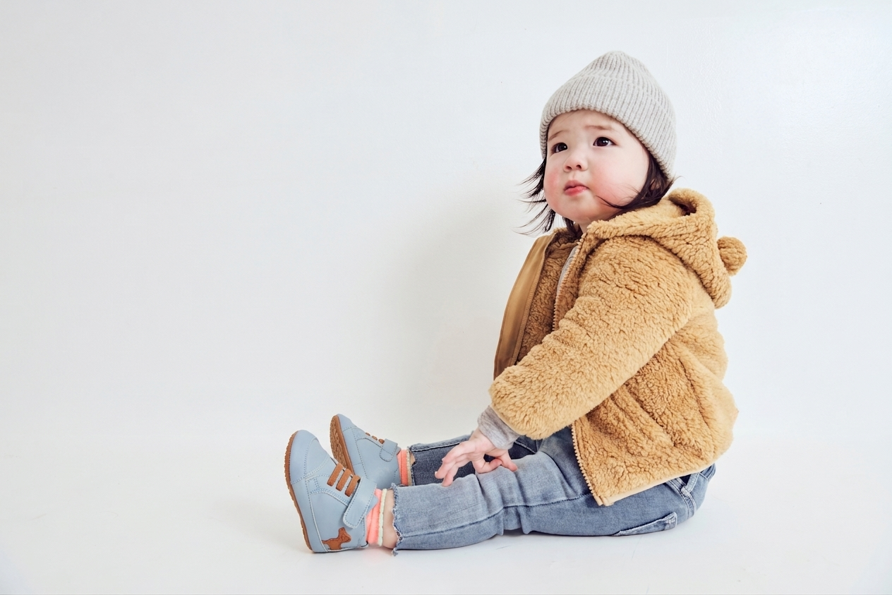 Old Soles 0112RT Dash Baby baby leather shoe in Dusty Blue and Tan with classic detail