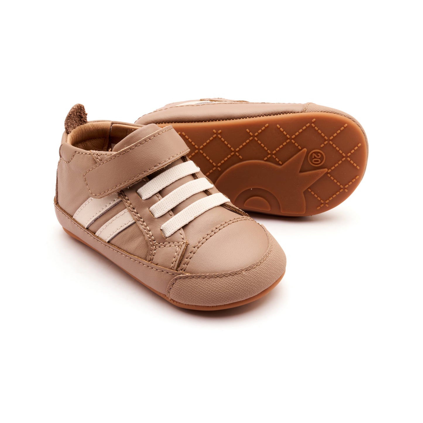 Old Soles 066RT High Roller baby leather shoe in Taupe and Sporco with classic detail
