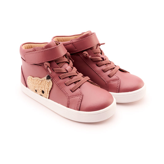 Old Soles 1009 Ted's Sneaks kids leather shoe in Malva and Natural with classic detail
