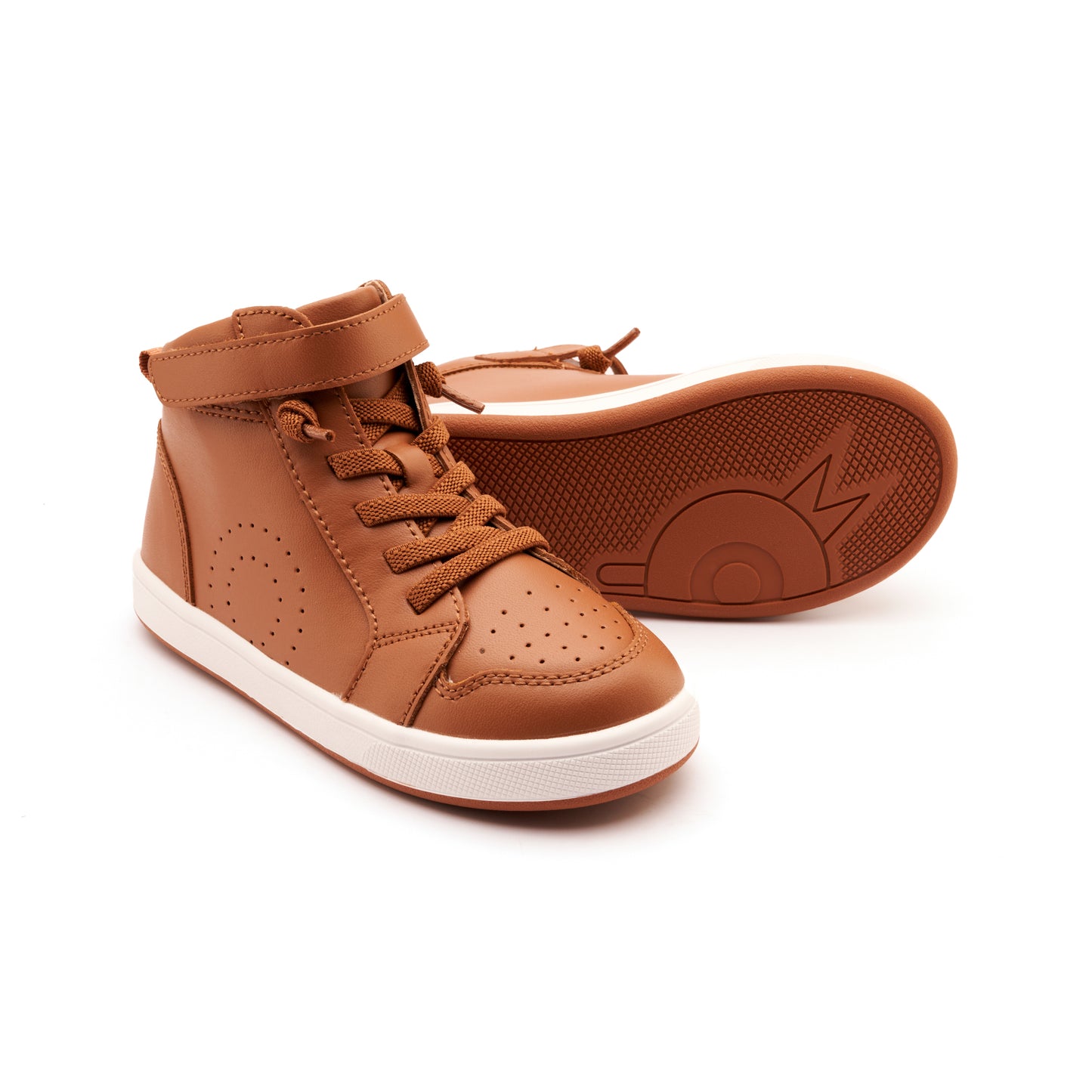 Old Soles 1030 The Skill kids leather shoe in Tan with sporty detail
