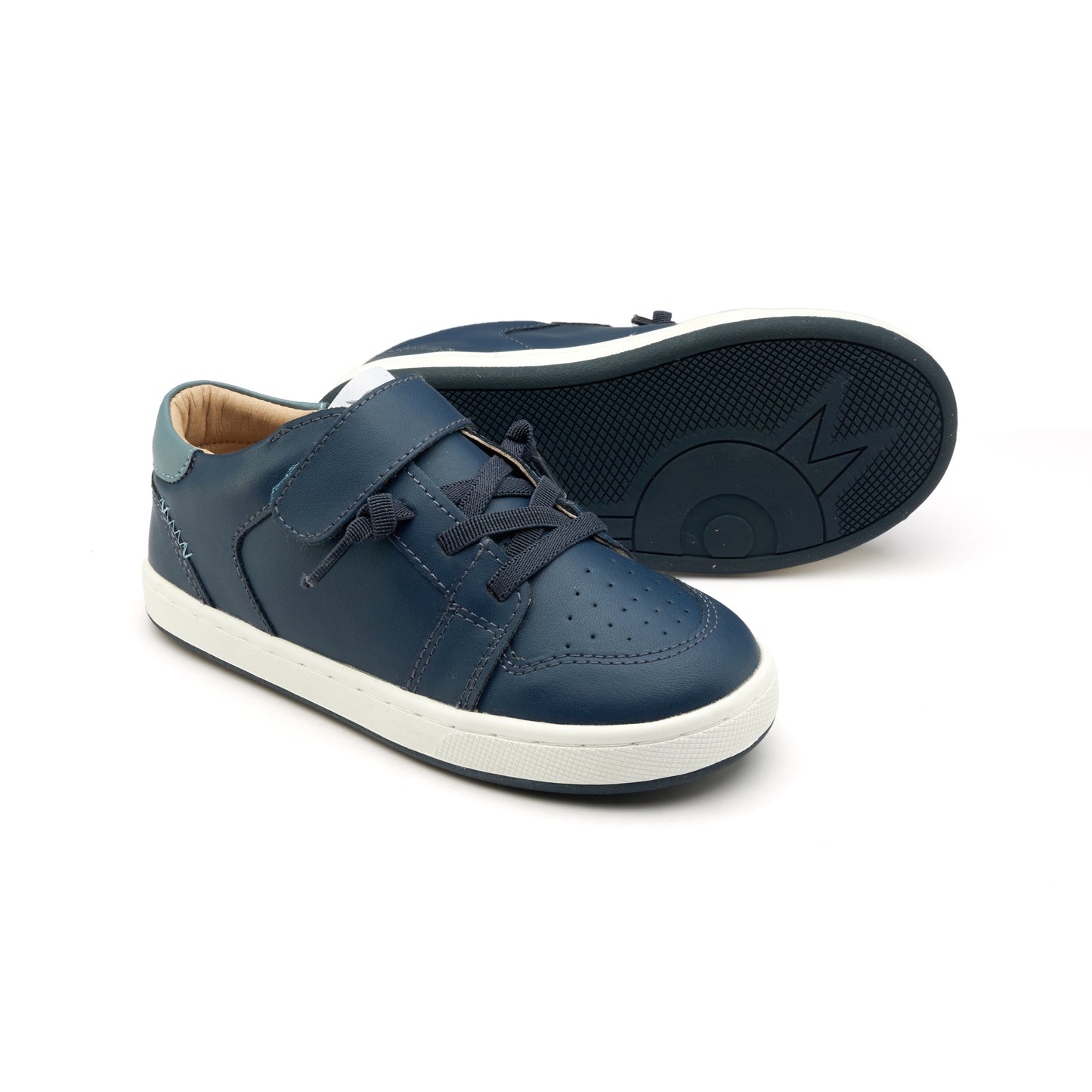 Old Soles 1059 City Trainer kids leather sneaker in Denim and Denim and Indigo with sporty detail
