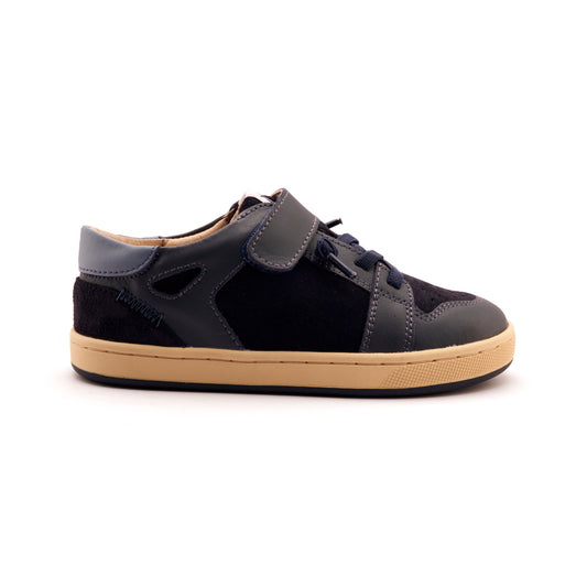 Old Soles 1059 City Trainer kids leather sneaker in Navy and Indigo with sporty detail