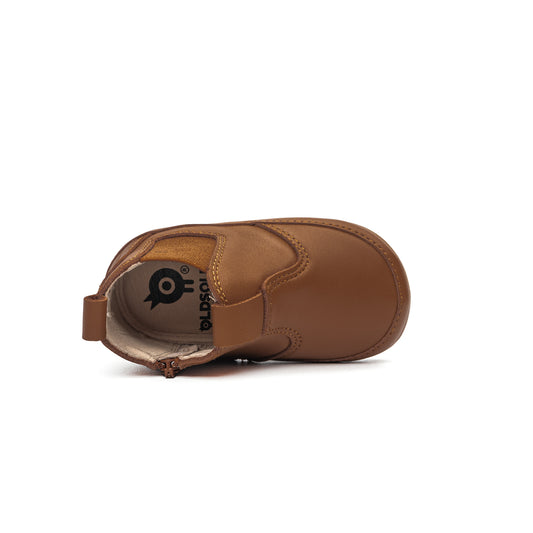 Old Soles 188R Bambini Local baby leather shoe in Tan with classic detail