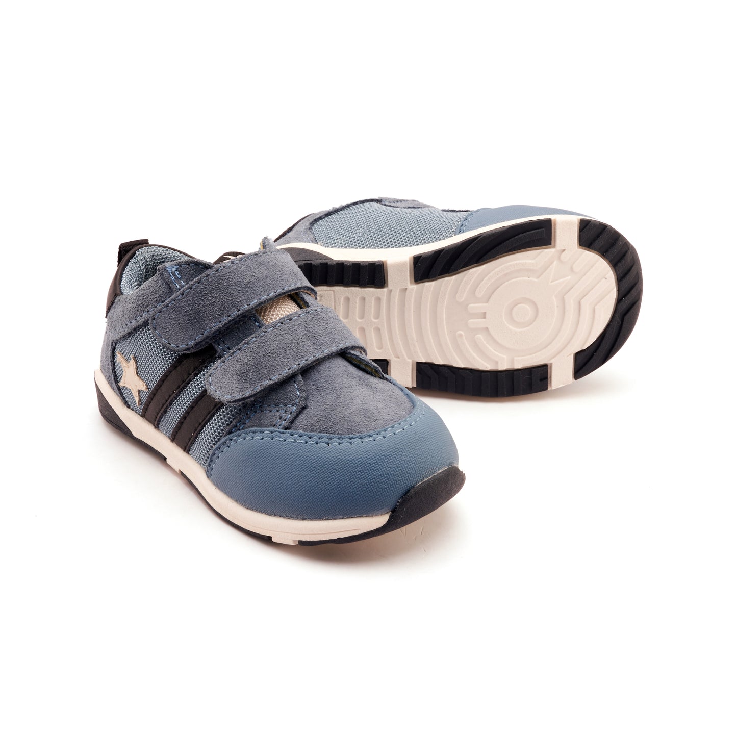 Old Soles 2116 Field Squad kids leather sneaker in Kiss Suede and Sporco and Indigo with sporty detail