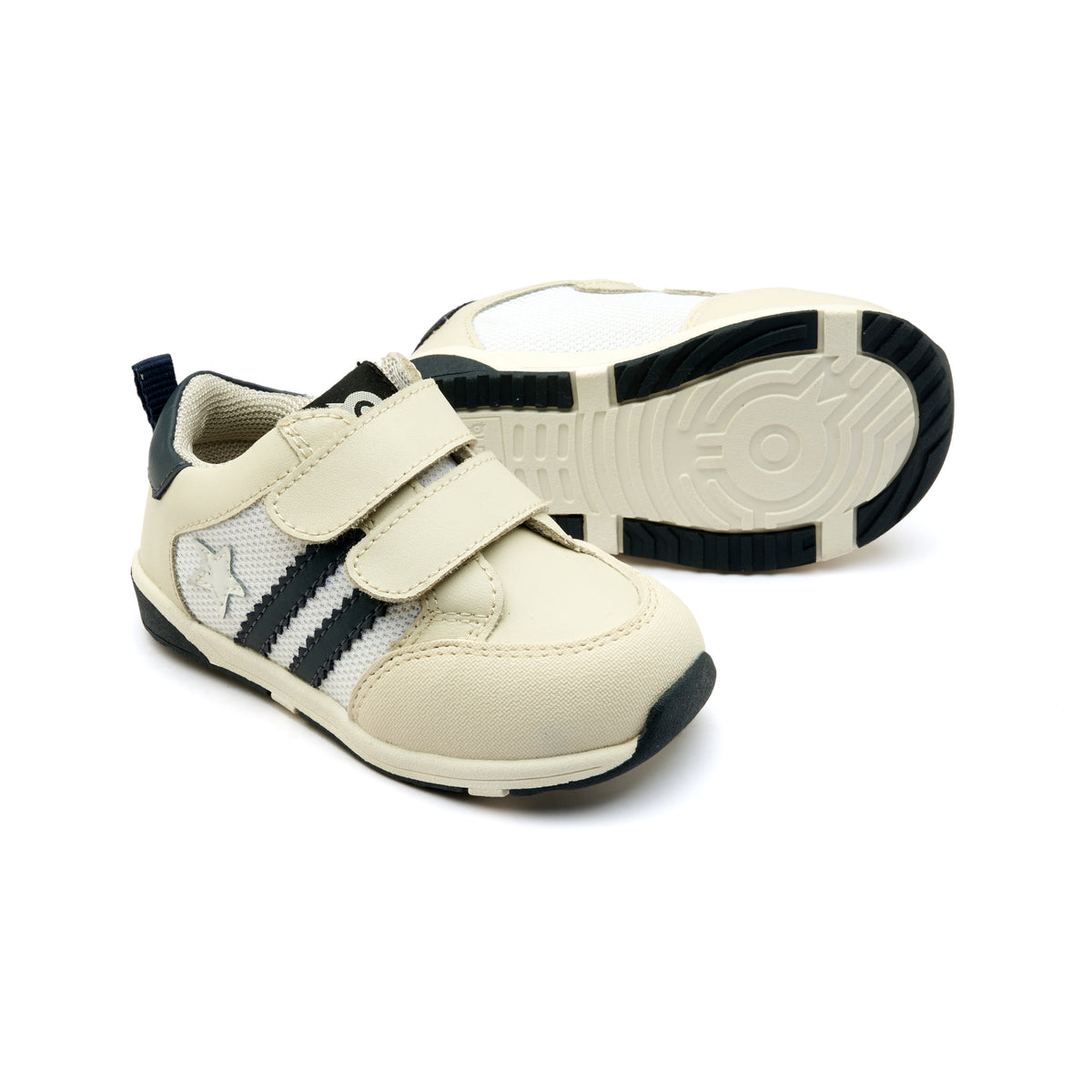 Old Soles 2116 Field Squad kids leather sneaker in Sporco and Navy and Snow and Navy with sporty detail