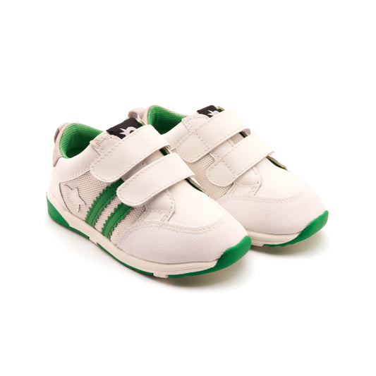 Old Soles 2120 Marvel Squad kids leather sneaker in Snow and Neon Green and Gris with sporty detail