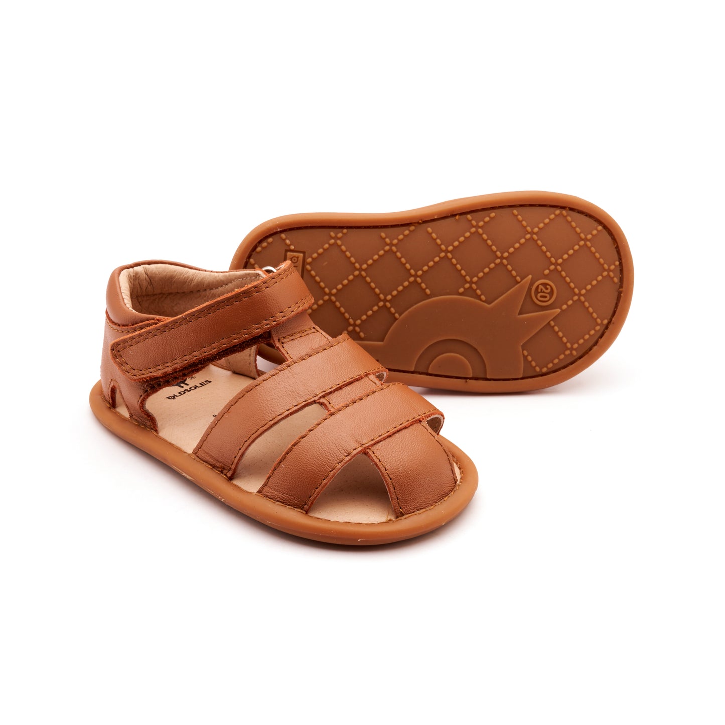Old Soles 3008 Waves Sandal kids leather sandal in Tan with open toe detail