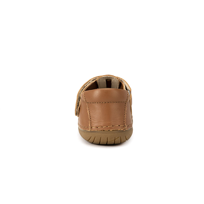 Old Soles 4006 Pave Thread kids leather shoe in Tan with woven thread detail