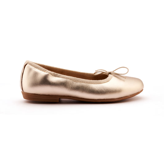 Old Soles 400 Brule Shoe kids leather shoe in Gold with classic detail