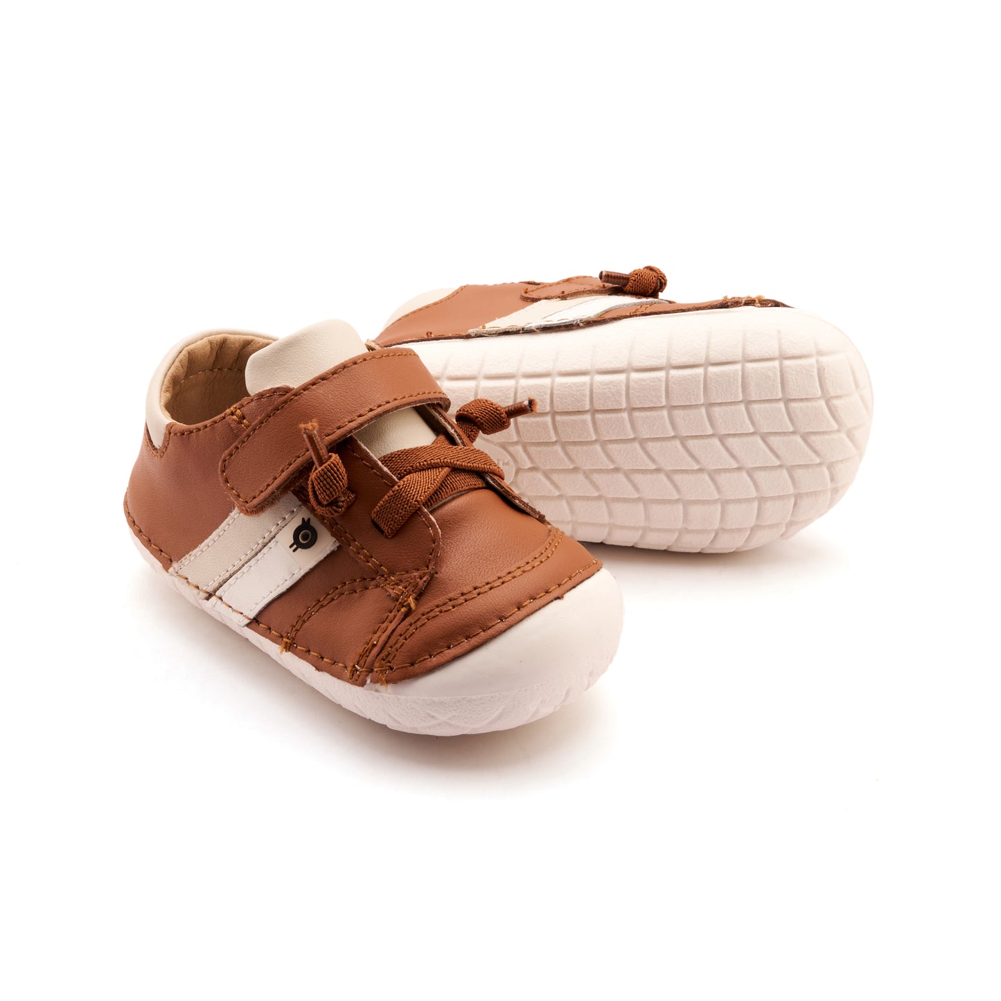 Old Soles 4067 Shield Pave kids leather shoe in Tan, Snow, and Sporco with pave detail