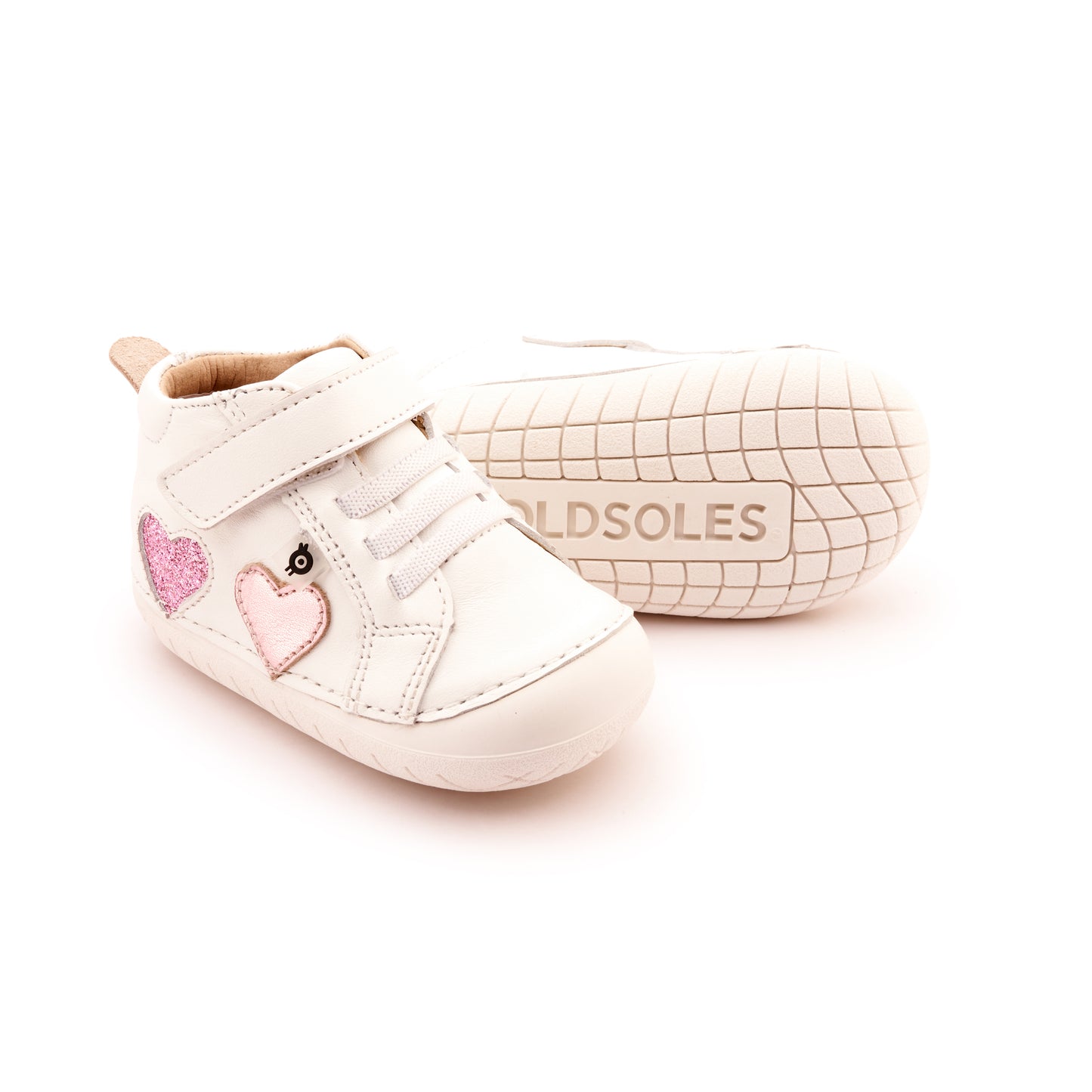 Old Soles 4097 Harper Pave kids leather shoe in Snow Pink Frost and Glam Pink