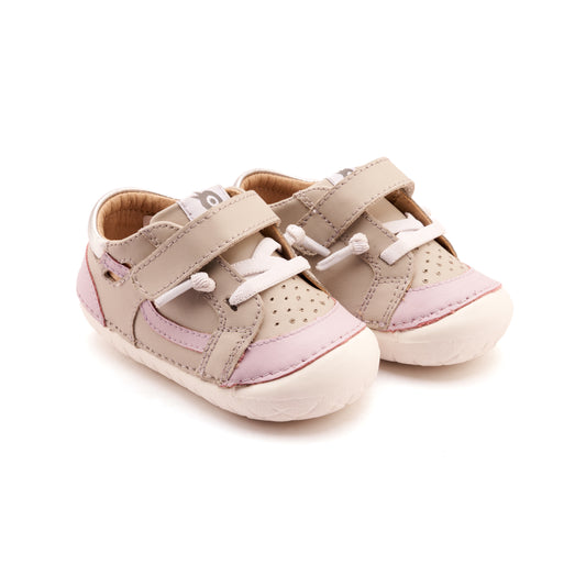 Old Soles 4117 Windy Pave kids leather shoe in Gris, Lilium, and Silver with pave detail