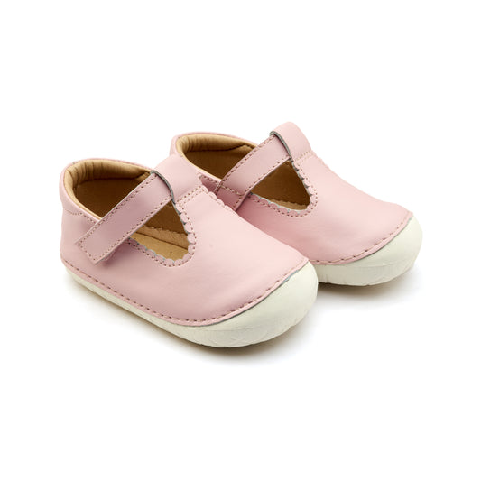 Old Soles 4125 Pave Classic-T kids leather shoe in Chalk Pink and Snow with pave detail