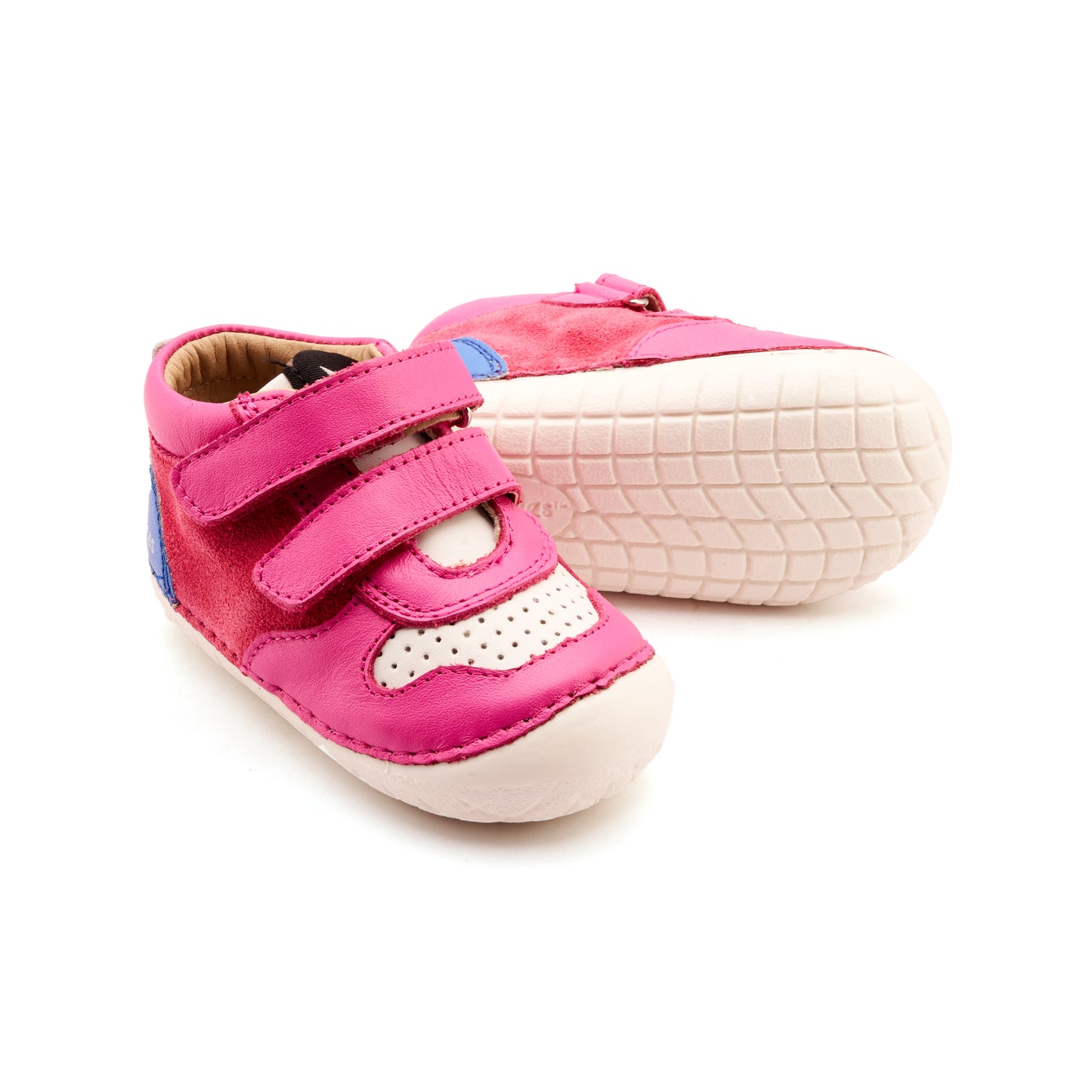 Old Soles 4126 Got Pave kids leather shoe in Hot Pink Suede, Neon Blue, and Rosy with pave detail