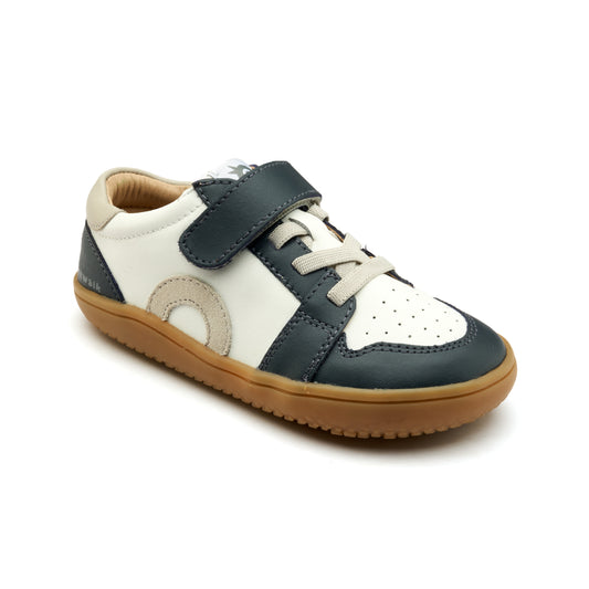 Old Soles 6501 Popcorn Barewalk kids leather barefoot shoe in Navy with barefoot design