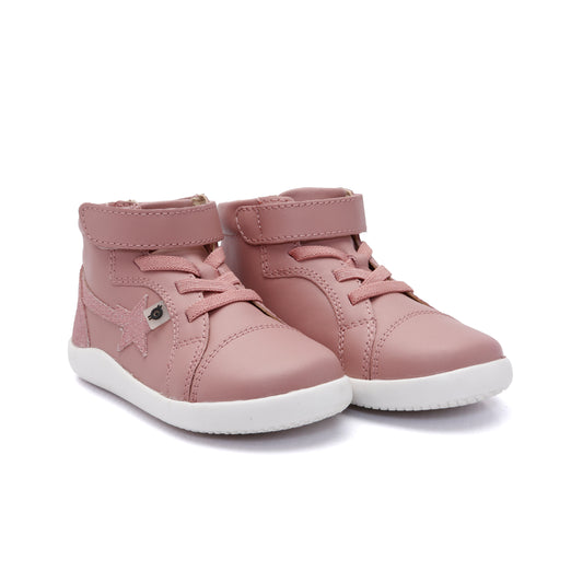 Old Soles 8038 Parade kids leather shoe in Kiss and Glam Kiss with rubber sole detail