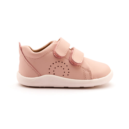 Old Soles 8056 Little Tot kids leather shoe in Powder Pink with velcro strap detail