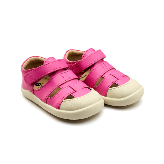 Old Soles 8075 Fresco Ground kids leather shoe in Candy and Sporco with rubber sole detail