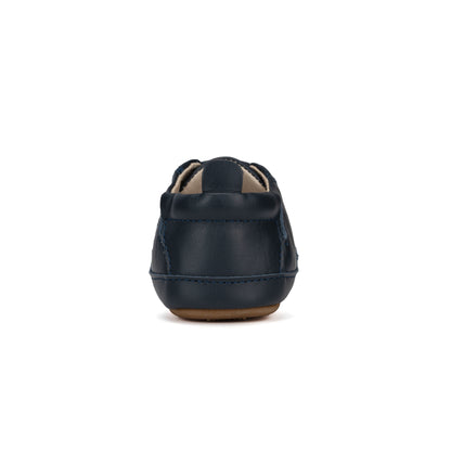 Old Soles 0024R Starey Bambini baby leather shoe in Navy and Silver with star detail