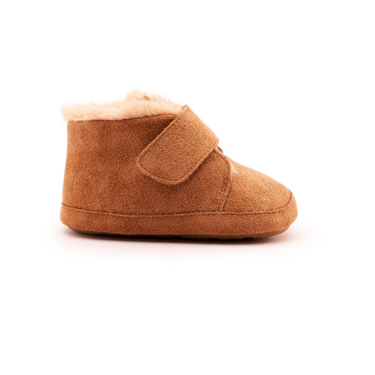 Old Soles 0044R Shloofy baby leather shoe in Tan Suede