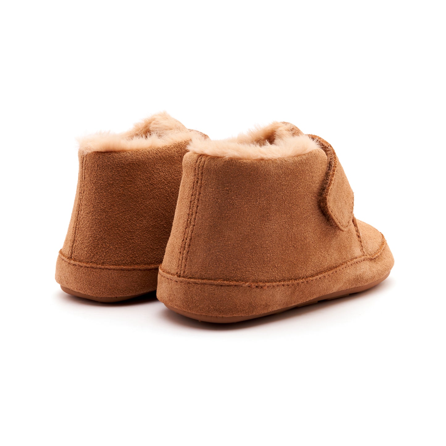 Old Soles 0044R Shloofy baby leather shoe in Tan Suede with soft sole detail