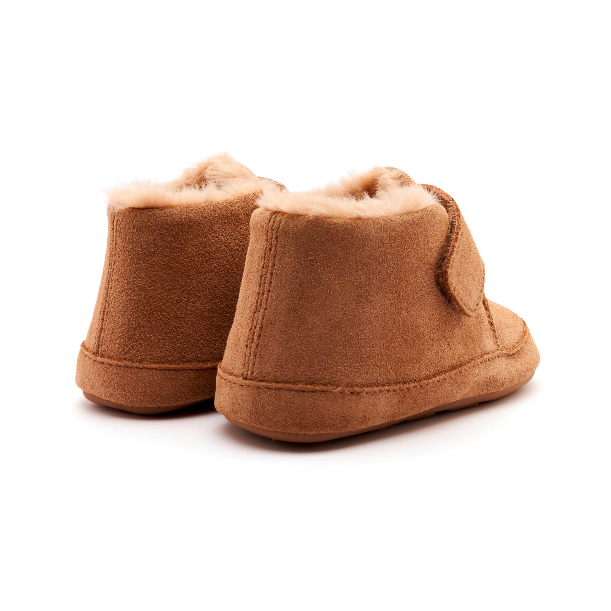Old Soles 0044R Shloofy baby leather shoe in Tan Suede with soft sole detail