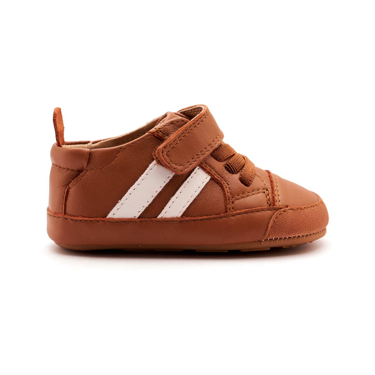 Old Soles 0049RT Low Roller Shoe baby leather shoe in Tan and Snow with classic detail