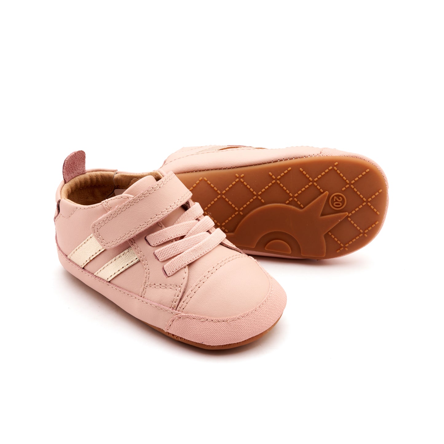 Old Soles 0049RT Low Roller Shoe baby leather shoe in Dalia and Gold with classic detail