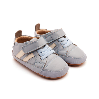 Old Soles 0049RT Low Roller Shoe baby leather shoe in Dusty Blue and Sporco with classic detail