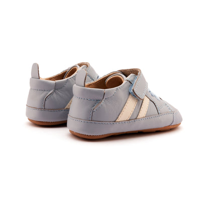 Old Soles 0049RT Low Roller Shoe baby leather shoe in Dusty Blue and Sporco with classic detail