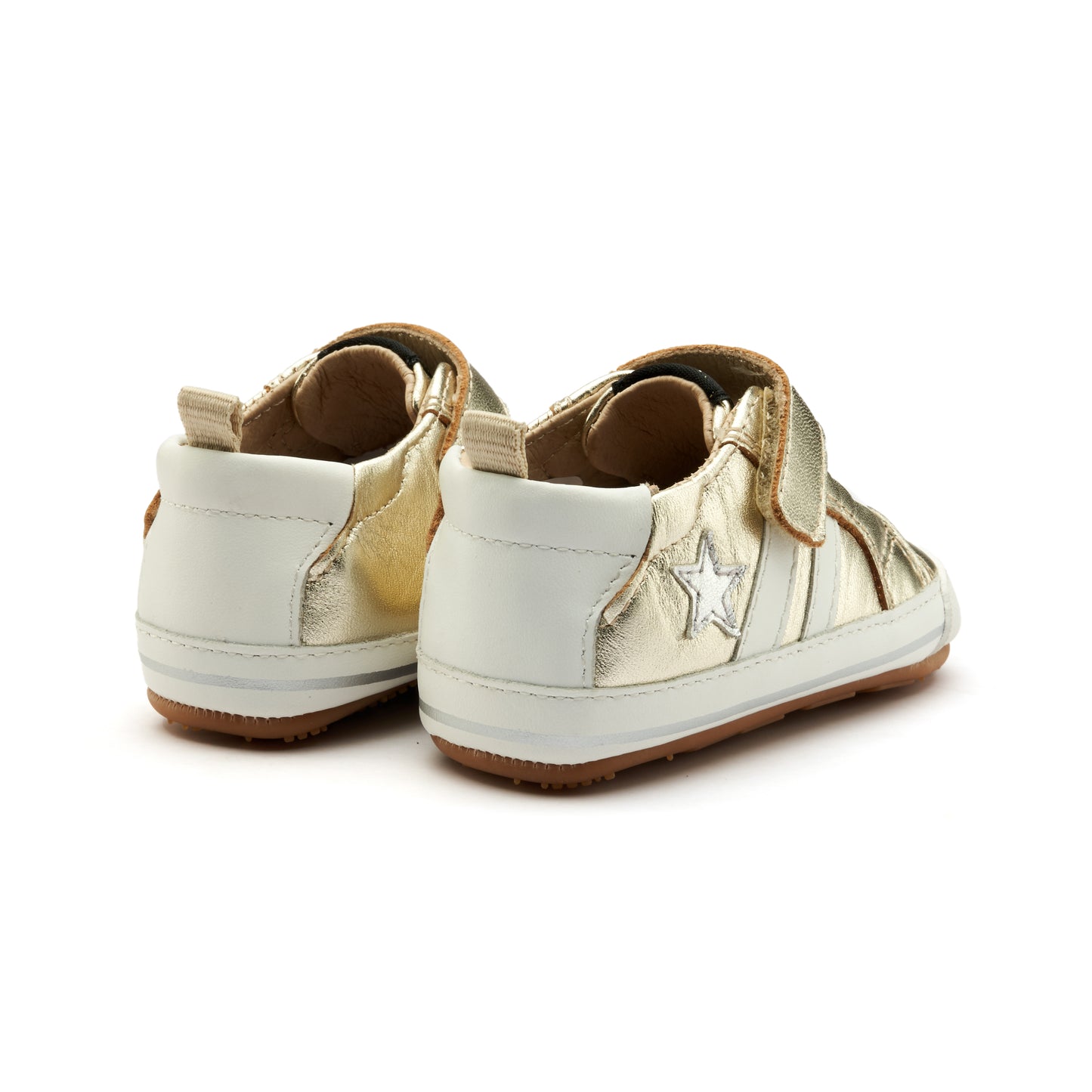 Old Soles 0098RT Wos Baby baby leather shoe in Silver with sporty detail