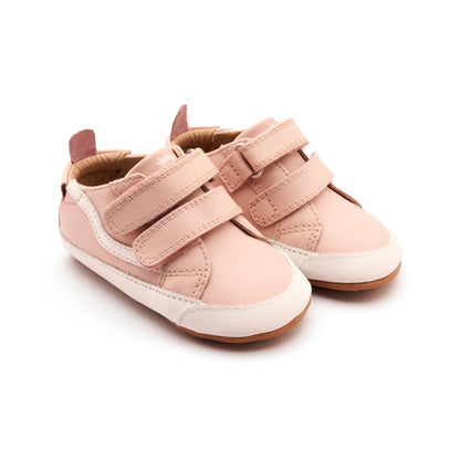 Old Soles 0099RT Squiggle Bub baby leather shoe in Powder Pink and Snow with classic detail