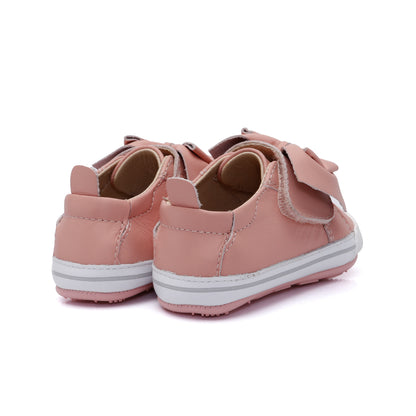 Old Soles 0109RT Bowz Baby baby leather shoe in Cipria with bow detail
