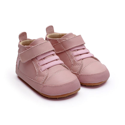 Old Soles 0112RT Dash Baby baby leather shoe in Kiss and Chalk Pink with classic detail