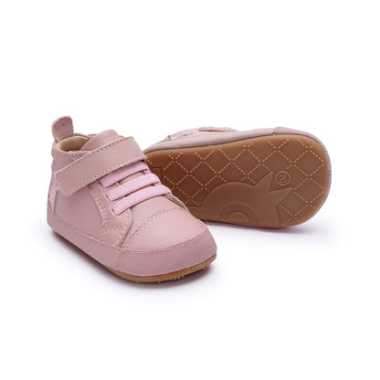 Old Soles 0112RT Dash Baby baby leather shoe in Kiss and Chalk Pink with classic detail