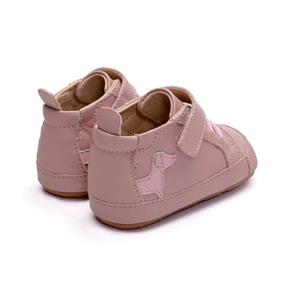 Old Soles 0112RT Dash Baby baby leather shoe in Kiss and Chalk Pink with classic detail