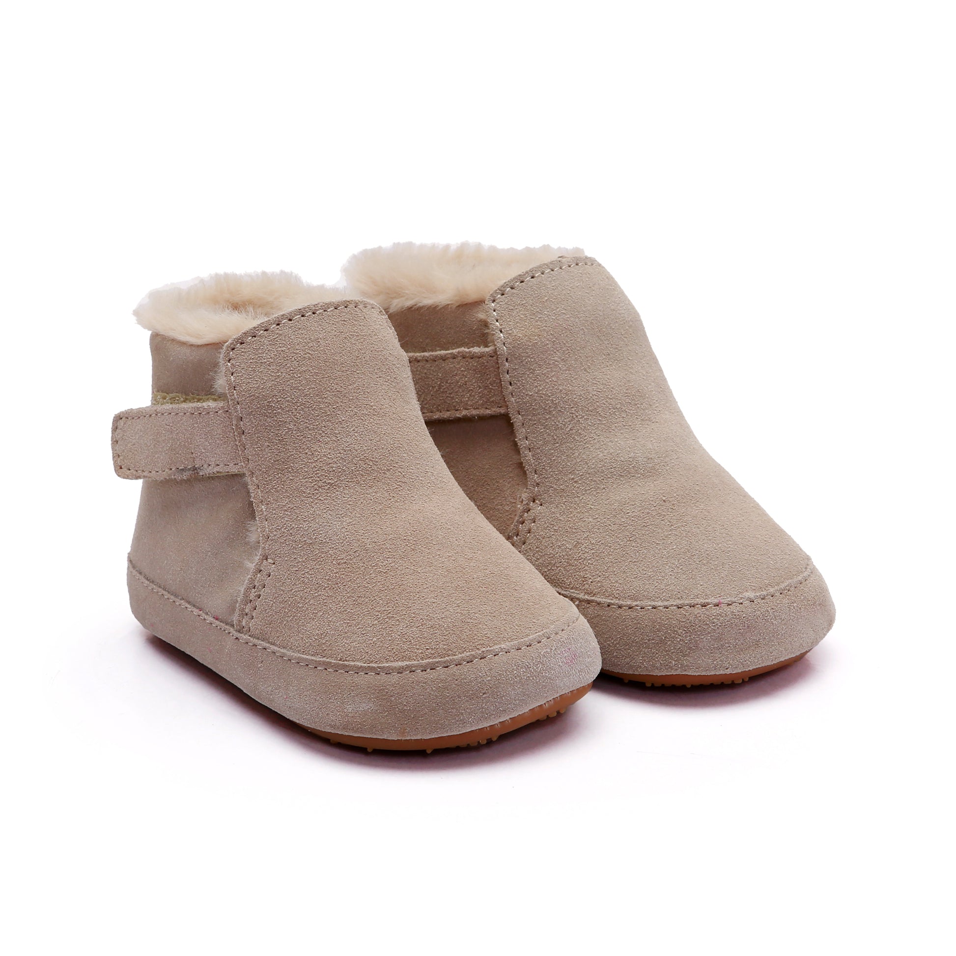Old Soles 0117R Apres Bub baby leather shoe in Sand Suede with classic detail