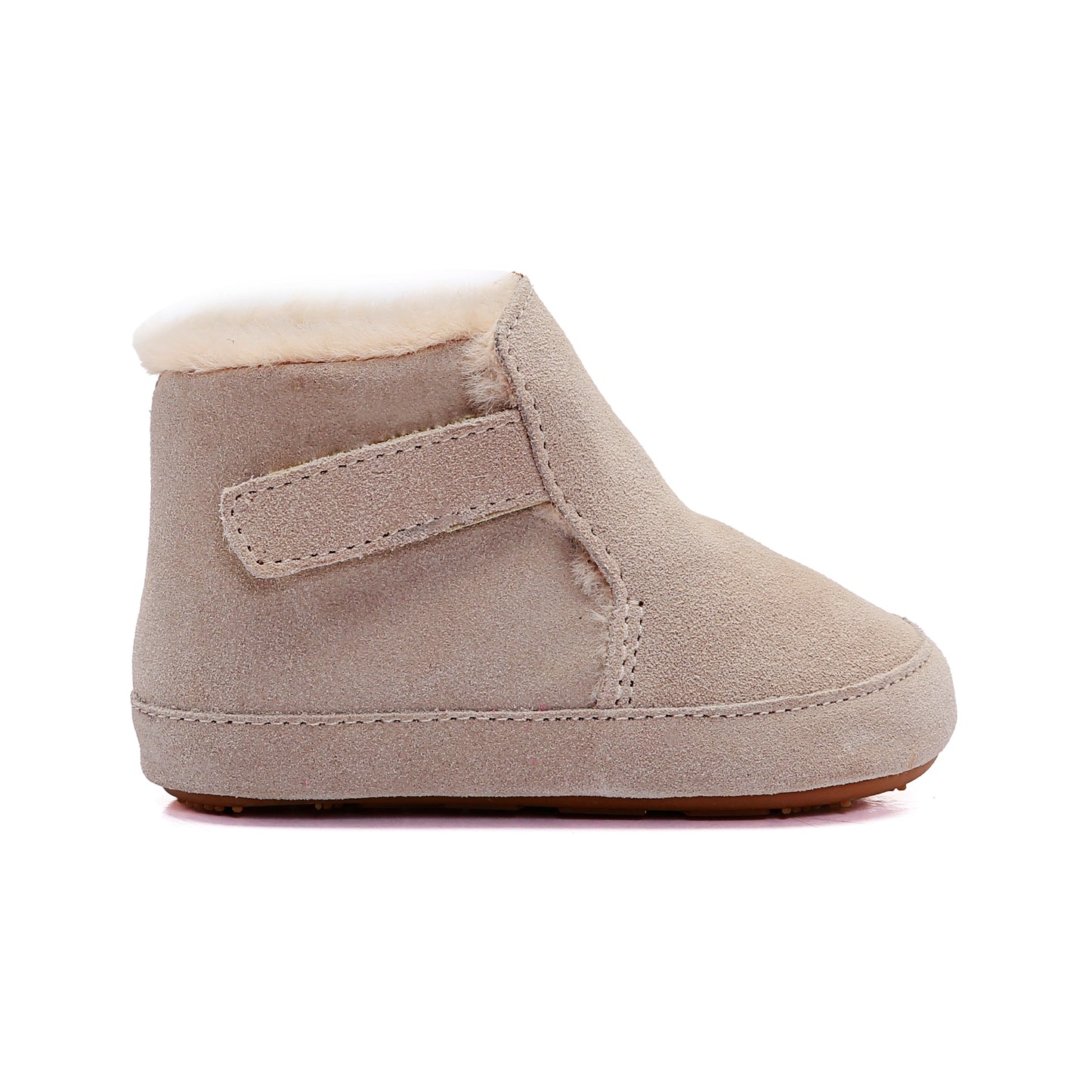 Old Soles 0117R Apres Bub baby leather shoe in Sand Suede with classic detail