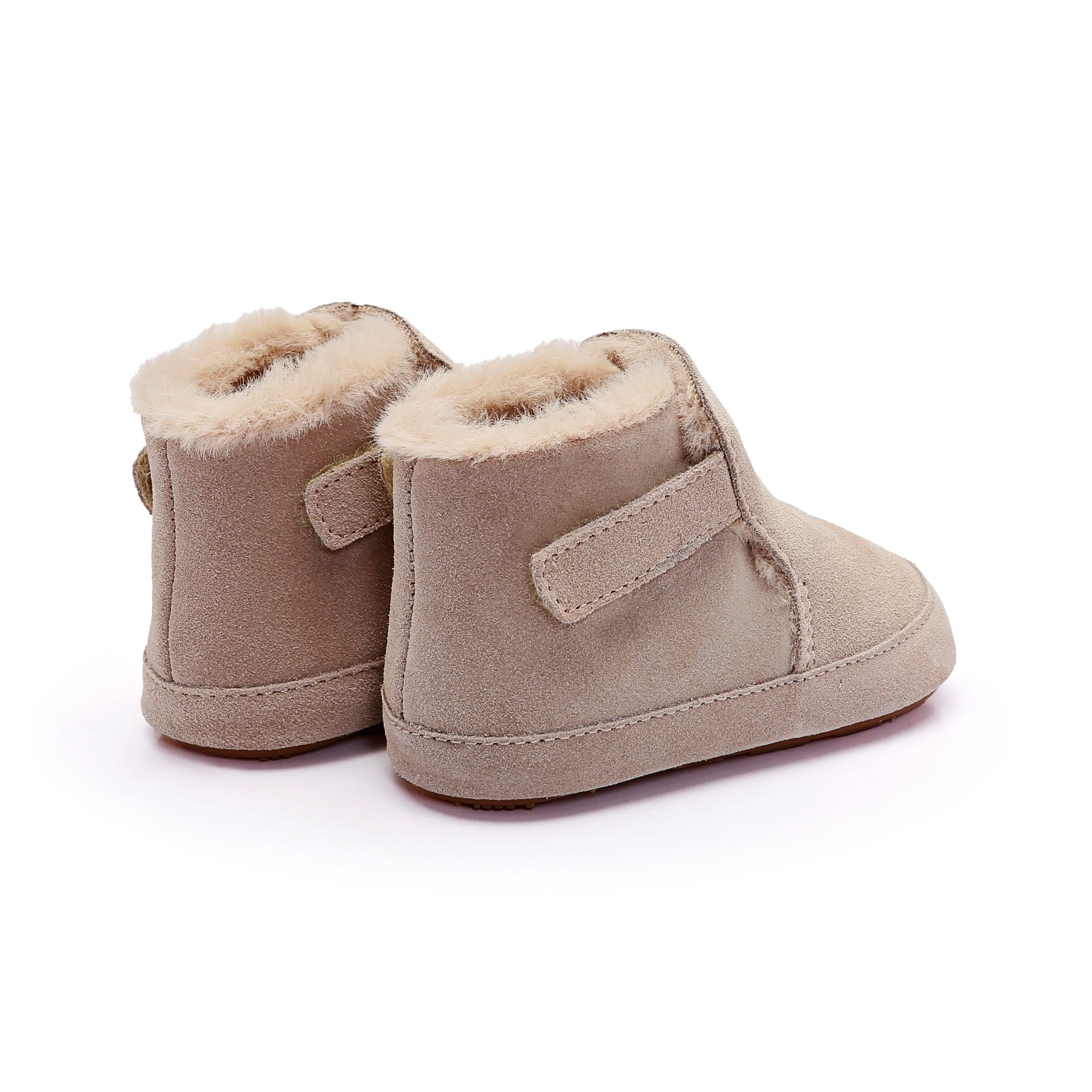 Old Soles 0117R Apres Bub baby leather shoe in Sand Suede with classic detail