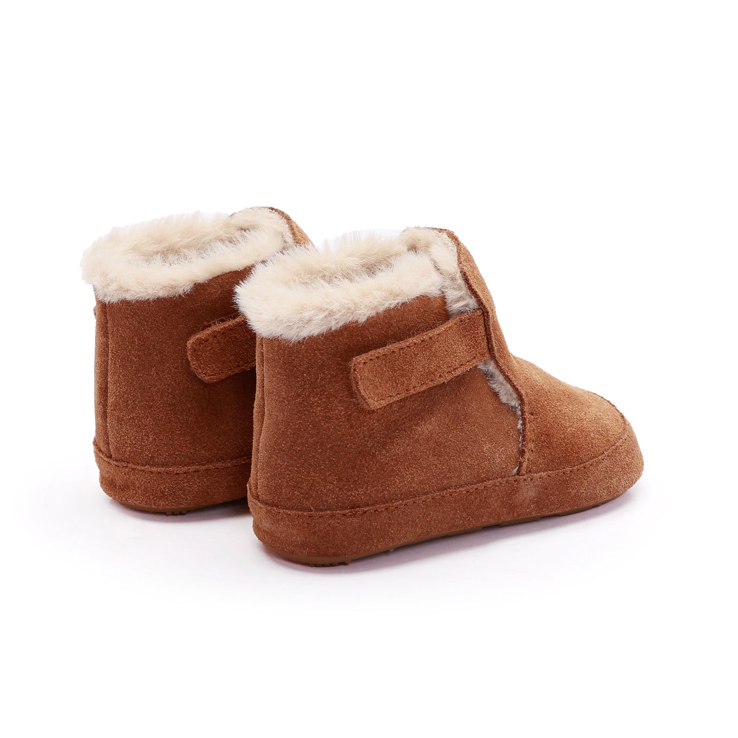 Old Soles 0117R Apres Bub baby leather shoe in Tan Suede with classic detail