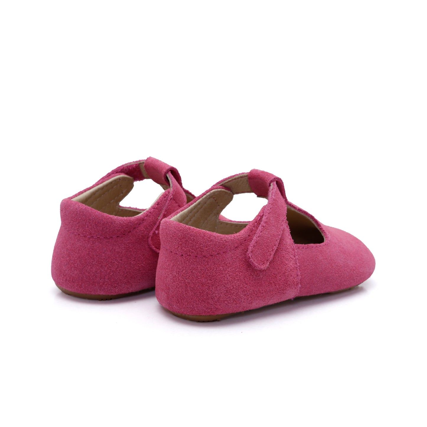 Old Soles 0118R Softly Bub baby leather shoe in Dark Pink Suede with classic detail