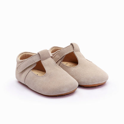 Old Soles 0118R Softly Bub baby leather shoe in Sand Suede with classic detail