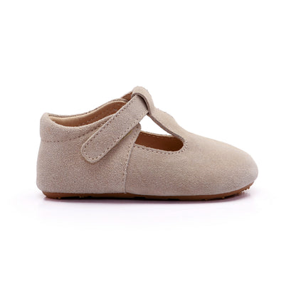 Old Soles 0118R Softly Bub baby leather shoe in Sand Suede with classic detail