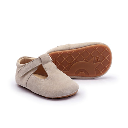 Old Soles 0118R Softly Bub baby leather shoe in Sand Suede with classic detail