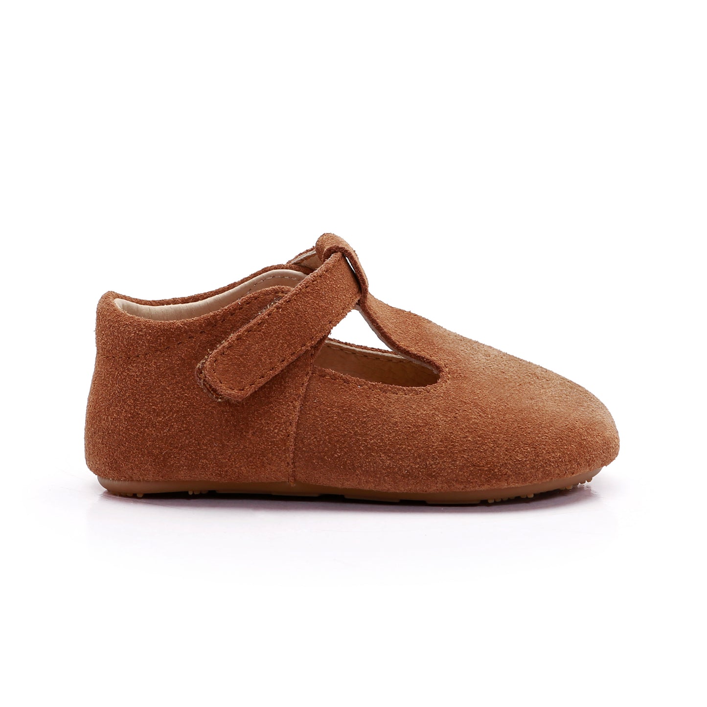 Old Soles 0118R Softly Bub baby leather shoe in Tan Suede with classic detail