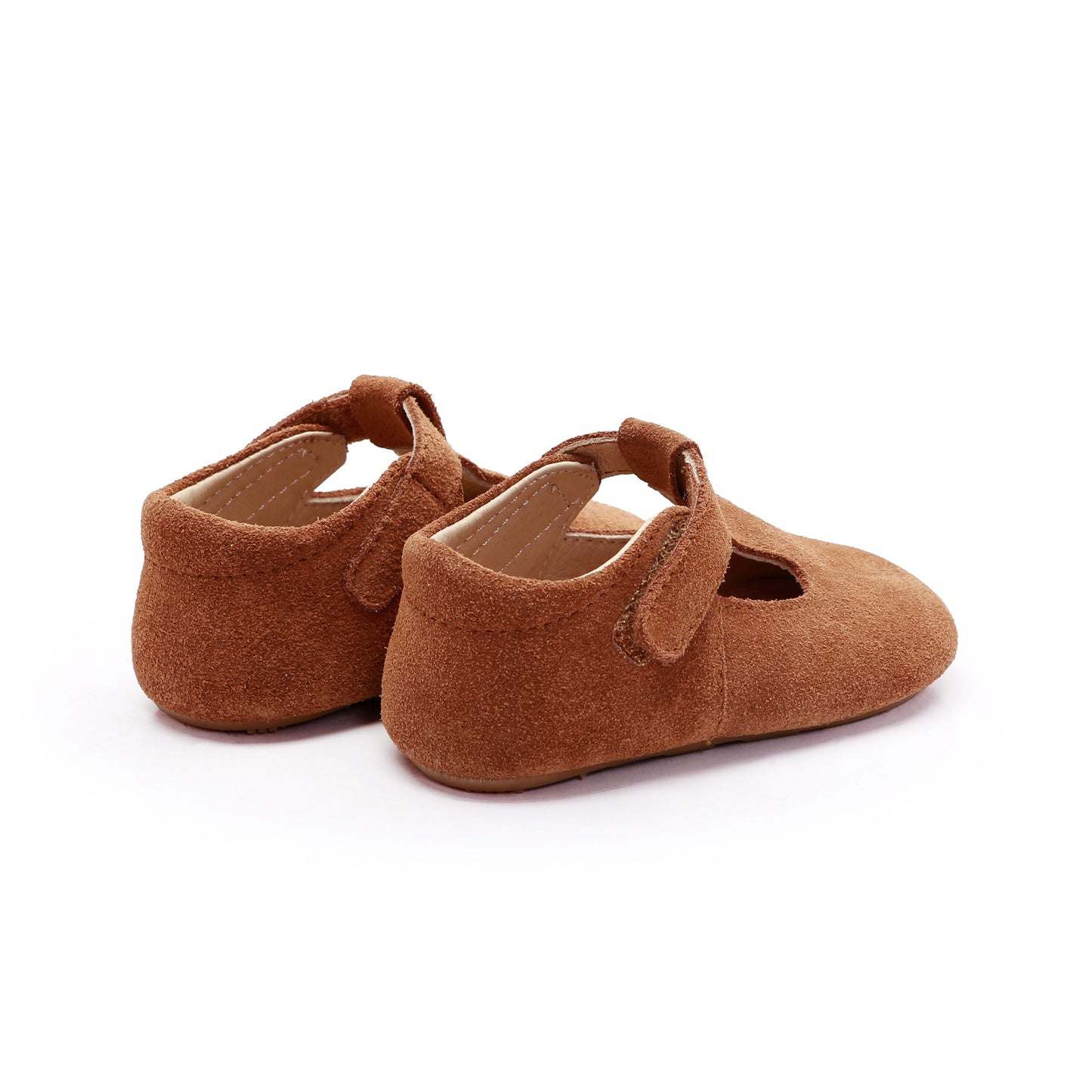 Old Soles 0118R Softly Bub baby leather shoe in Tan Suede with classic detail